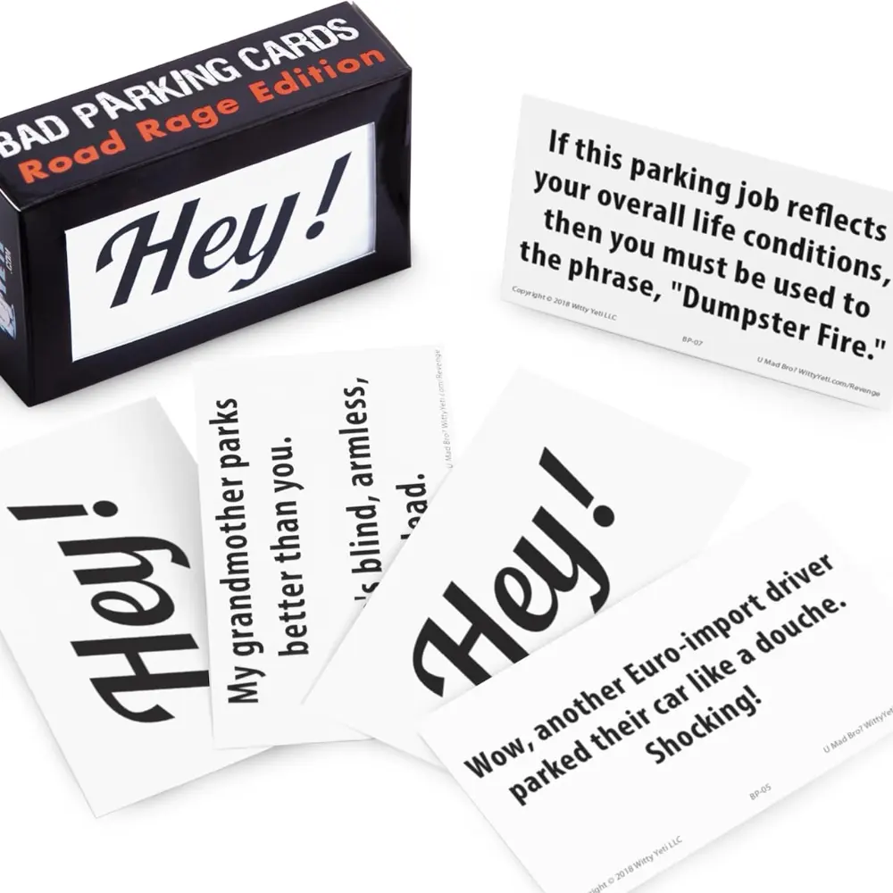 Bad Parking Justice Cards For Certified Space Hogs