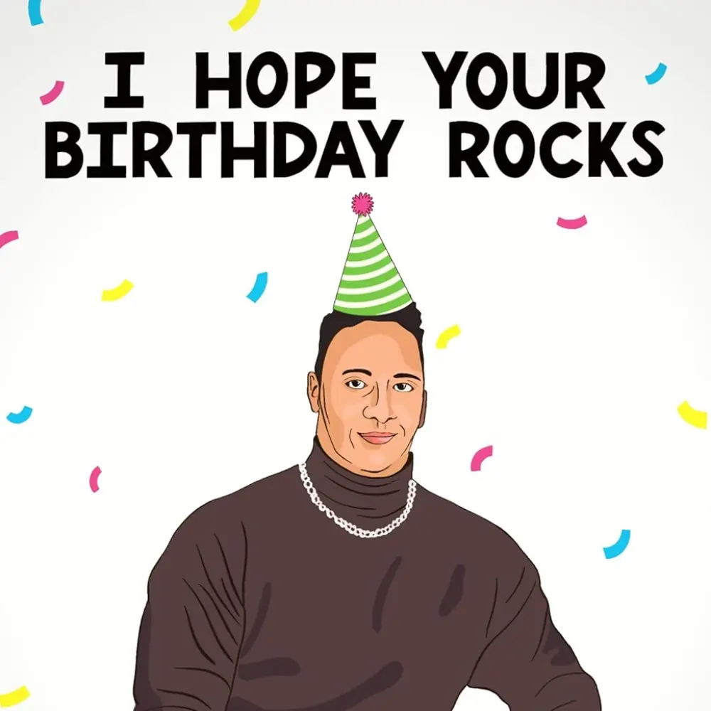 Funny Birthday Card, Adult Pun Greeting, Sleazy Greetings, Hope Your Birthday Rocks, Card for Men Women, Office Gag Gift