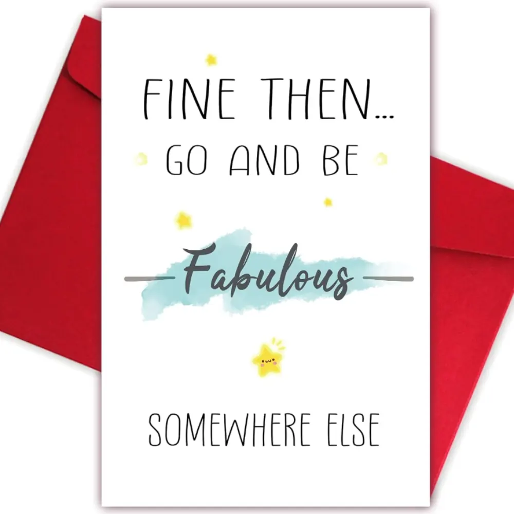 Funny Going Away Card for Coworker – “Be Fabulous Somewhere Else” Farewell Card | Bewoow Office Humor
